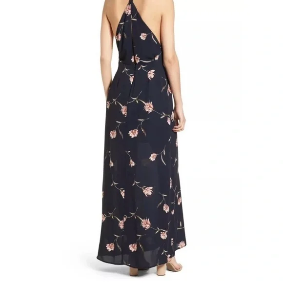 Lush Navy Maxi Dress with Pink Floral Print - Picture 2 of 11